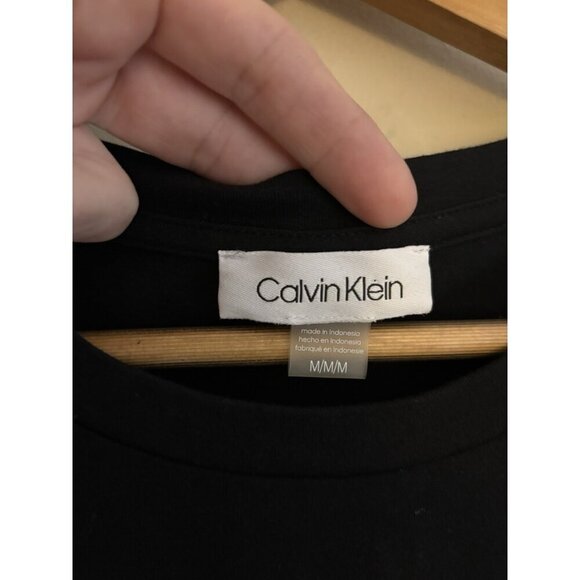 Calvin Klein black/White 95% cotton T-shirt long dress Size Medium 90s Y2k - Picture 3 of 8